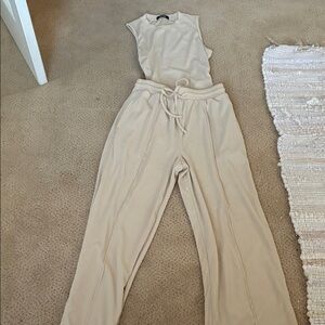 Stylish Tan Sleeveless Jumpsuit
